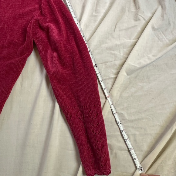 Vintage Raspberry Pink Women's Embroidered Quarter Zip Sweater - Picture 11 of 11